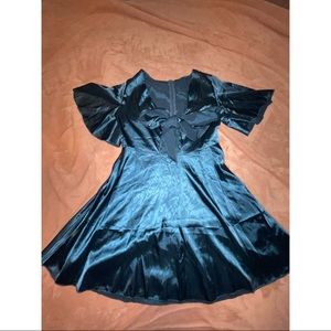 Satin tie front dress
